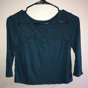AEO crop top with lace detail. Small.